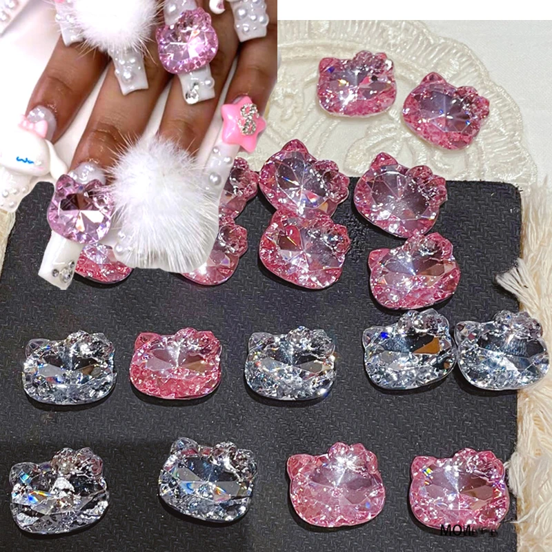 Best of 10pcs Pink Crystal Cartoon Cat Nail Art Charm 3D 17MM Acrylic Transparent Cat Nail Gem Rhinestone Kawaii Nail Accessories Reviews & Tips