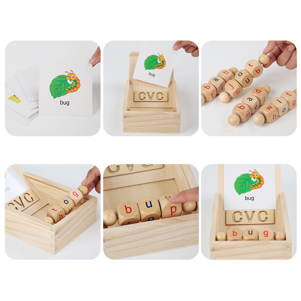 Wooden Spelling Games Learning Alphabet Letter Block for Preschool Toddlers