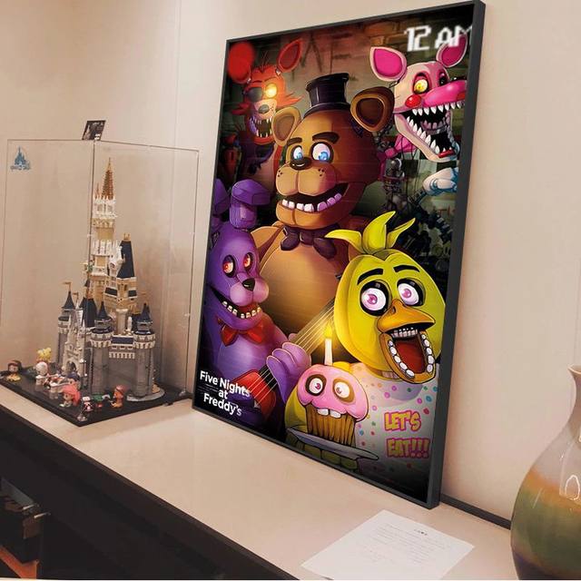 Fnaf Five-night-At-Freddys Anime Game Poster and Print Canvas Painting  Cartoon Bear Wall Art Picture for Room Home Decor Cuadros - AliExpress