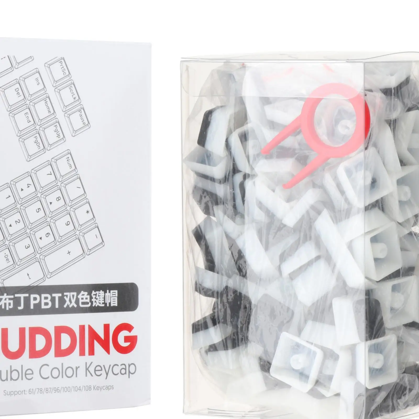 PBT Pudding Keycaps 108 Keys Backlit Doubleshot Keycap Set for PC Gaming