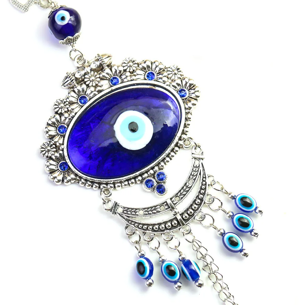 1 Stück Türkisches Böses-Auge-Perlen-Wandbehang, Balkondekoration, glasierte Legierung, blaues Auge, Auto, Zuhause, Innenbereich, Glücksbringer, Accessoires, Geschenk – Detail 4