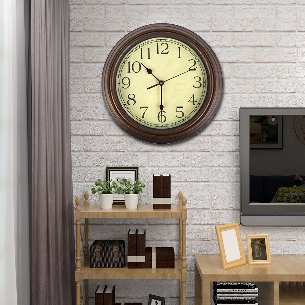 Description Picture 3 of itemWall Clock Large Retro Wall Clock Non Ticking Classic Silent Clocks Living Room Kitchen Bedroom Home Office Decoration