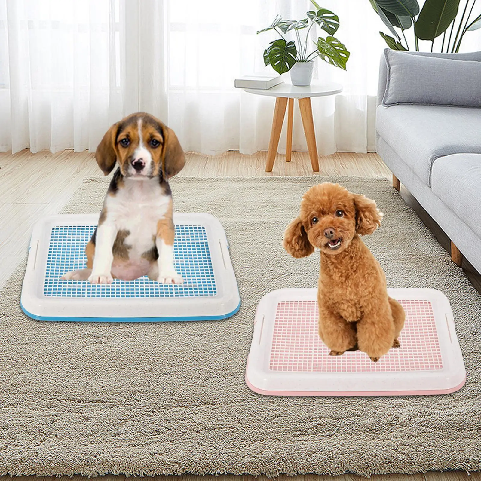 Dog Potty Toilet Training Tray Indoor Anti Slip Easy to Clean Removable Dog Litter Box Mesh Training Tray for Small Dogs Puppies