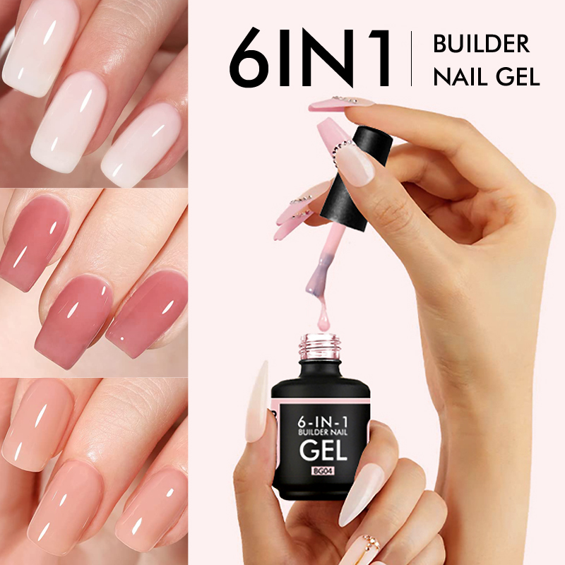 Best of CHUNSHU 15ML Builder Nail Gel In A Bottle 6IN1 Neon Color Nail Construction Extension Gel Polish Clear Pink UV Led Base Top Coat Reviews & Tips