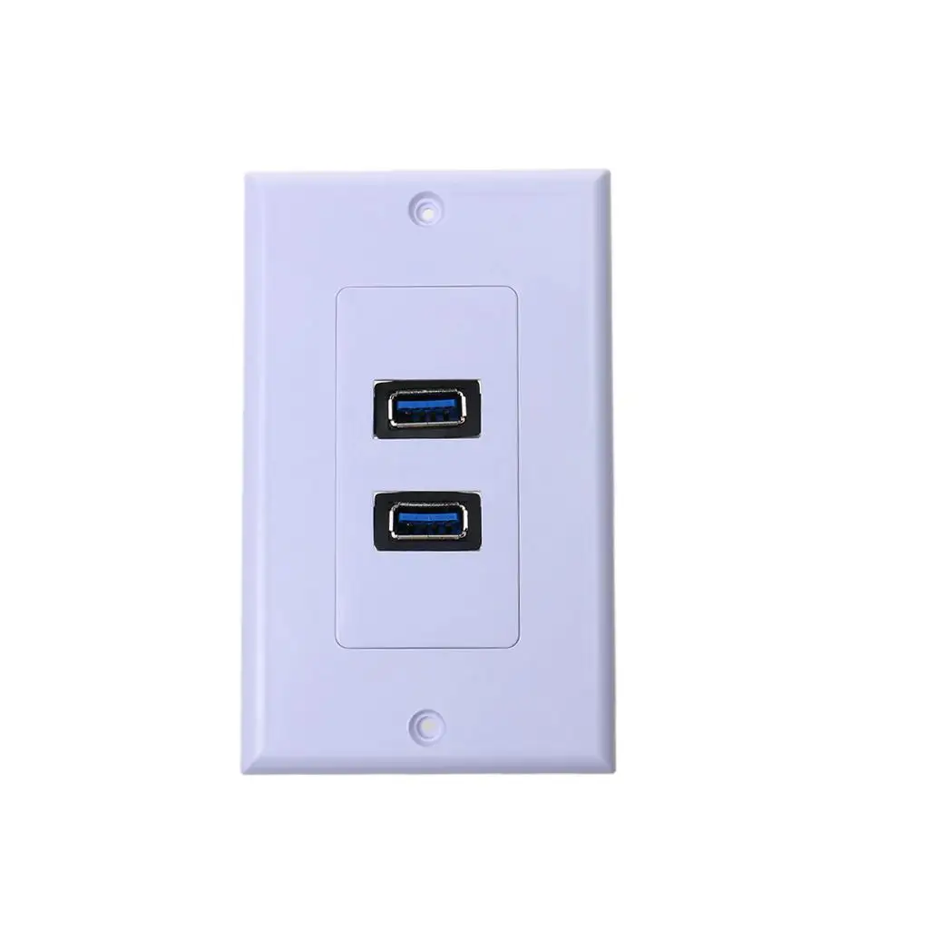 Dual Port USB 3.0 Wall Plate Charger Outlet Socket Adapter Receptacle Dock