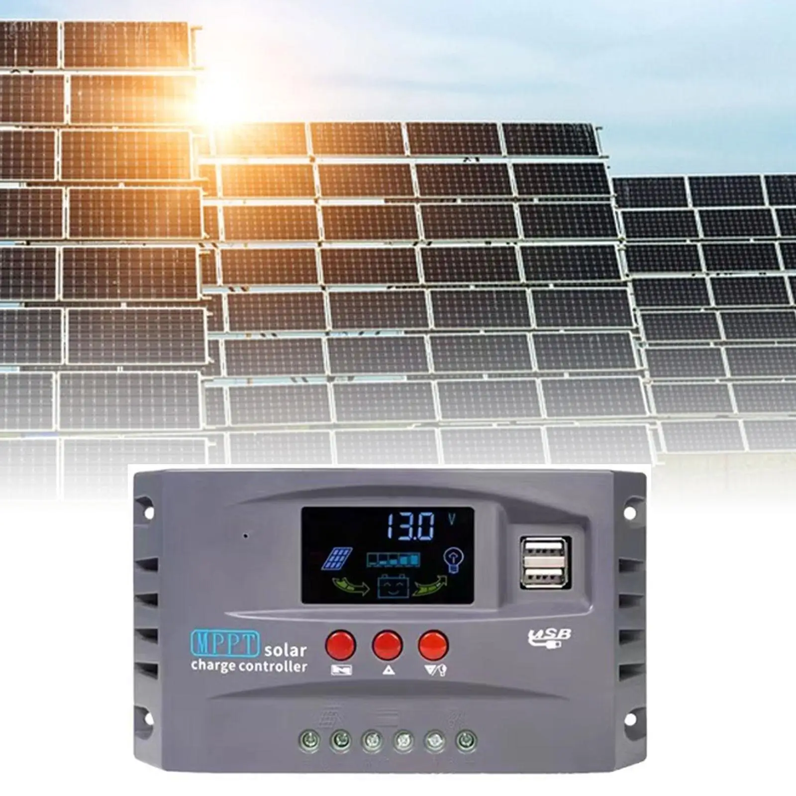 Solar Charge Controller Short Circuit Protection Smart Overloading Mppt Battery Intelligent Regulator for Solar Street Lamp Home