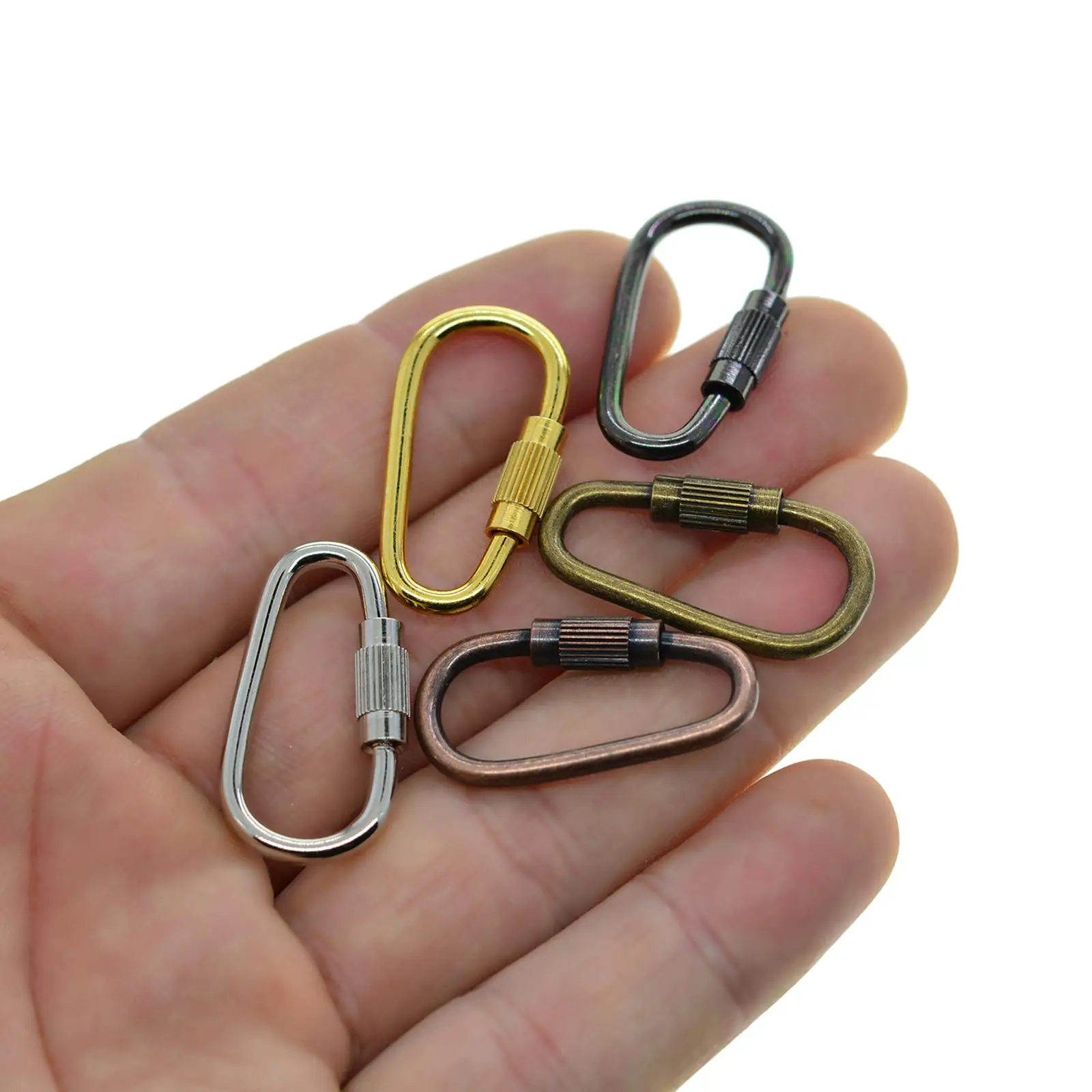 20Pcs Mini Keychain Carabiner Clasp D Ring Carabiners Screw Lock Buckle DIY