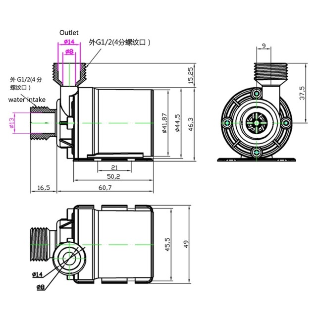 QR50H DC 12V 4M Pompa Acqua 10W 400L/H Flusso Tasso di Motore Brushless Pompa  Sommersa - AliExpress