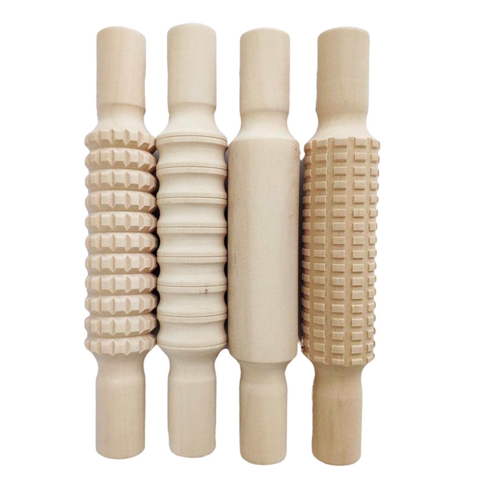 4Pcs Wooden Clay Rolling pin Clay Accessories Tools Children Gift Clay Modelling Roller Sticks