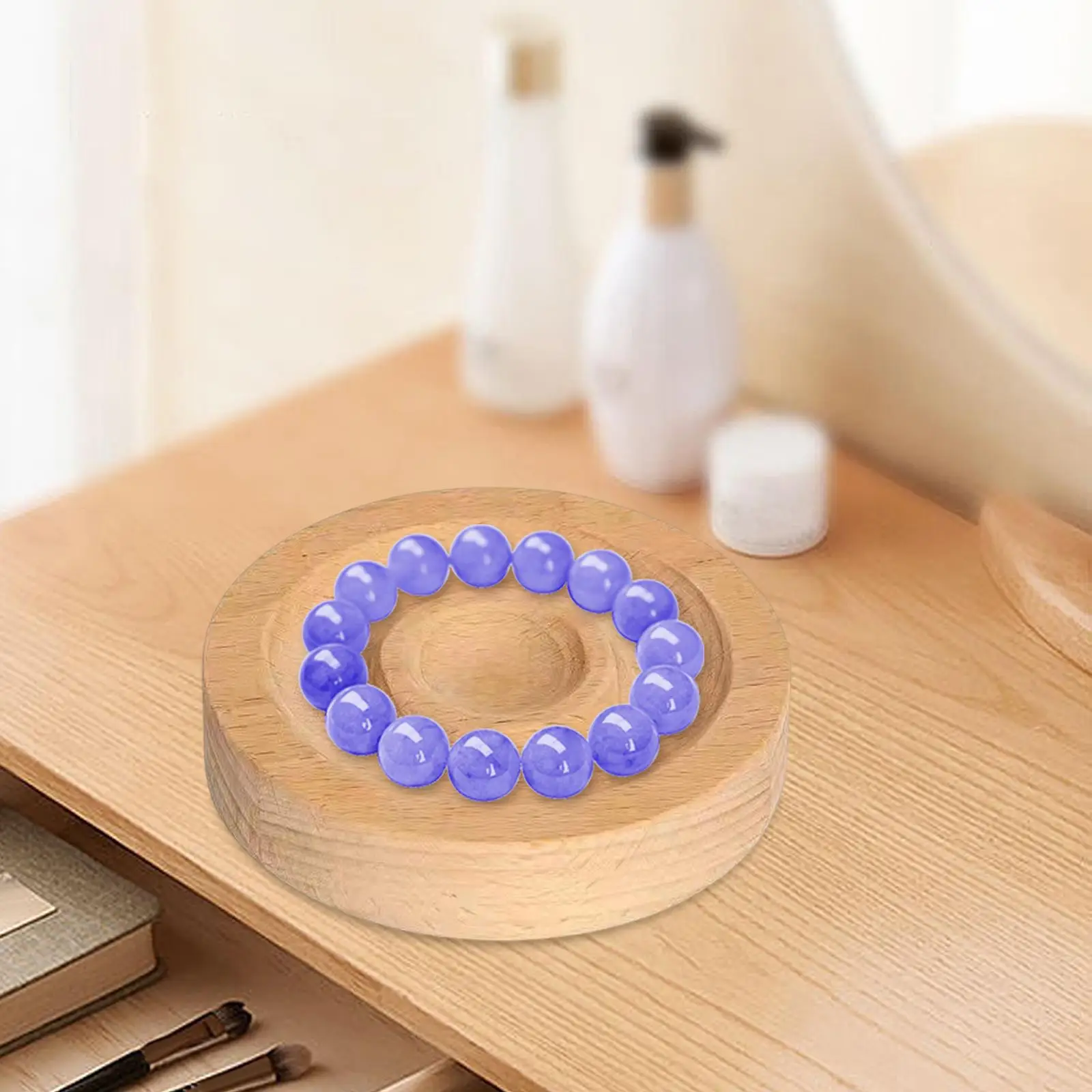 Wooden Bead Pendant Bracelet Bangle Display Tray Organizer Birthday Gift for Show