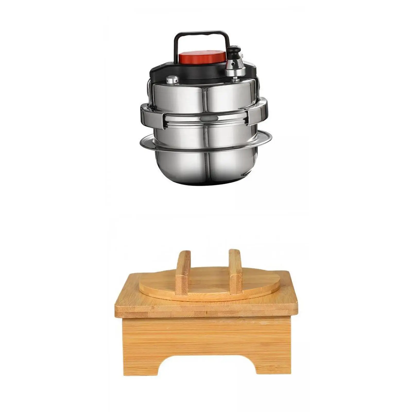 1.4L Small Pressure Cookers with Wooden pot holder