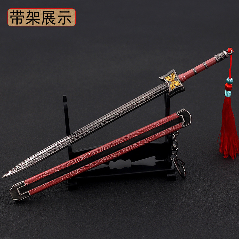 22cm Alte Bronze Schwert Chinesischen Stil Voller Metall Ummantelte Waffen Modell 1/6 Retro Replik Miniaturen Ausrüstung Ornament Handwerk – Detail 6