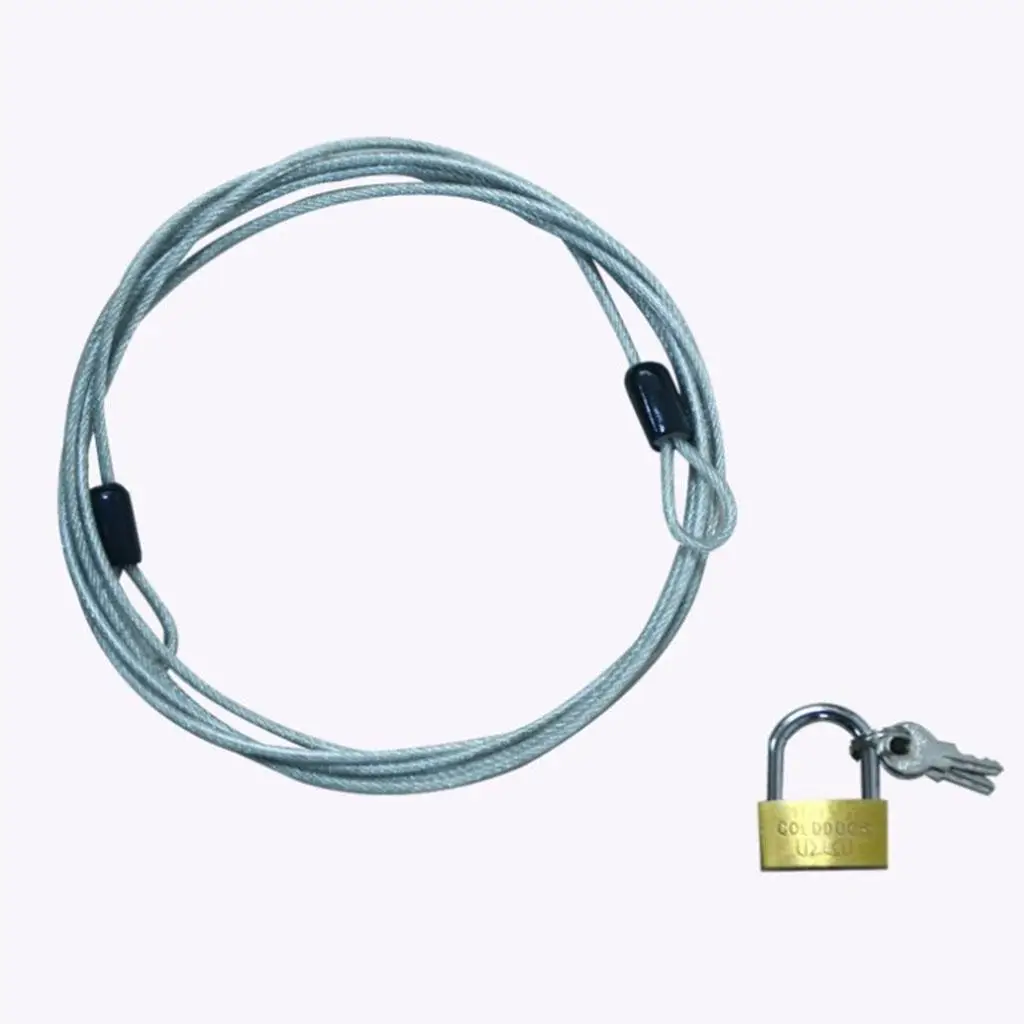 2x Premium Motocycle  And Cable - Heavy Duty Cabling And Padlock 70cm