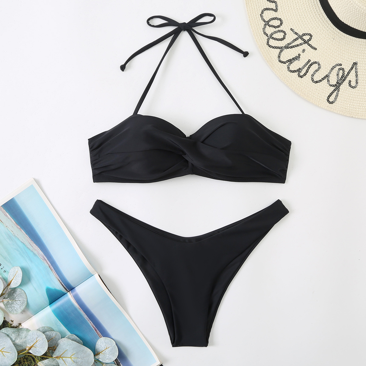 Push Up Bikini Set - Womens Halter Underwire Swimsuit 2024
