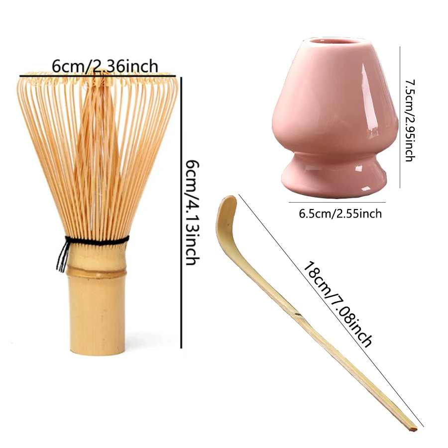 3-teiliges Matcha-Rührständer-Set (japanisches Bestellzubehör) inklusive 3 Löffeln und Teepinselhalter_voghion.com