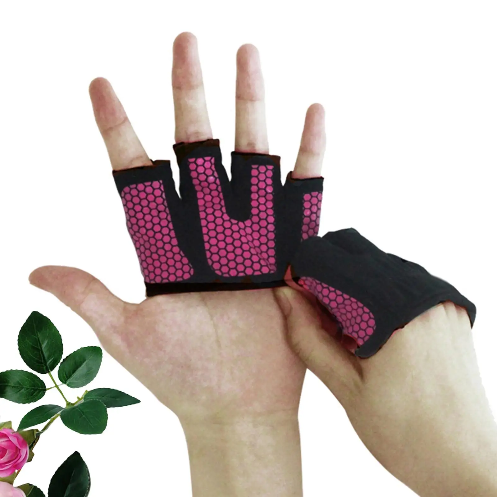 2Pcs Half Finger Workout Gloves Fitness Gloves Weight Lifting Gloves Palm Protection Half Hand Gloves for Exercise Training Gym