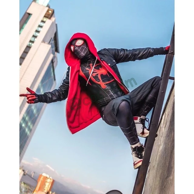 Miles Morales Cosplay Niño Adulto Disfraz Spiderman into the Spider-verse –  Warigato Cosplay Pet & Human Store