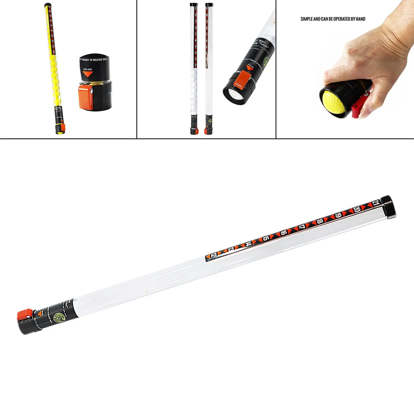 Professional Golf Ball Picker Shag Tube Scooping Device Outdoor Pick up Sucker