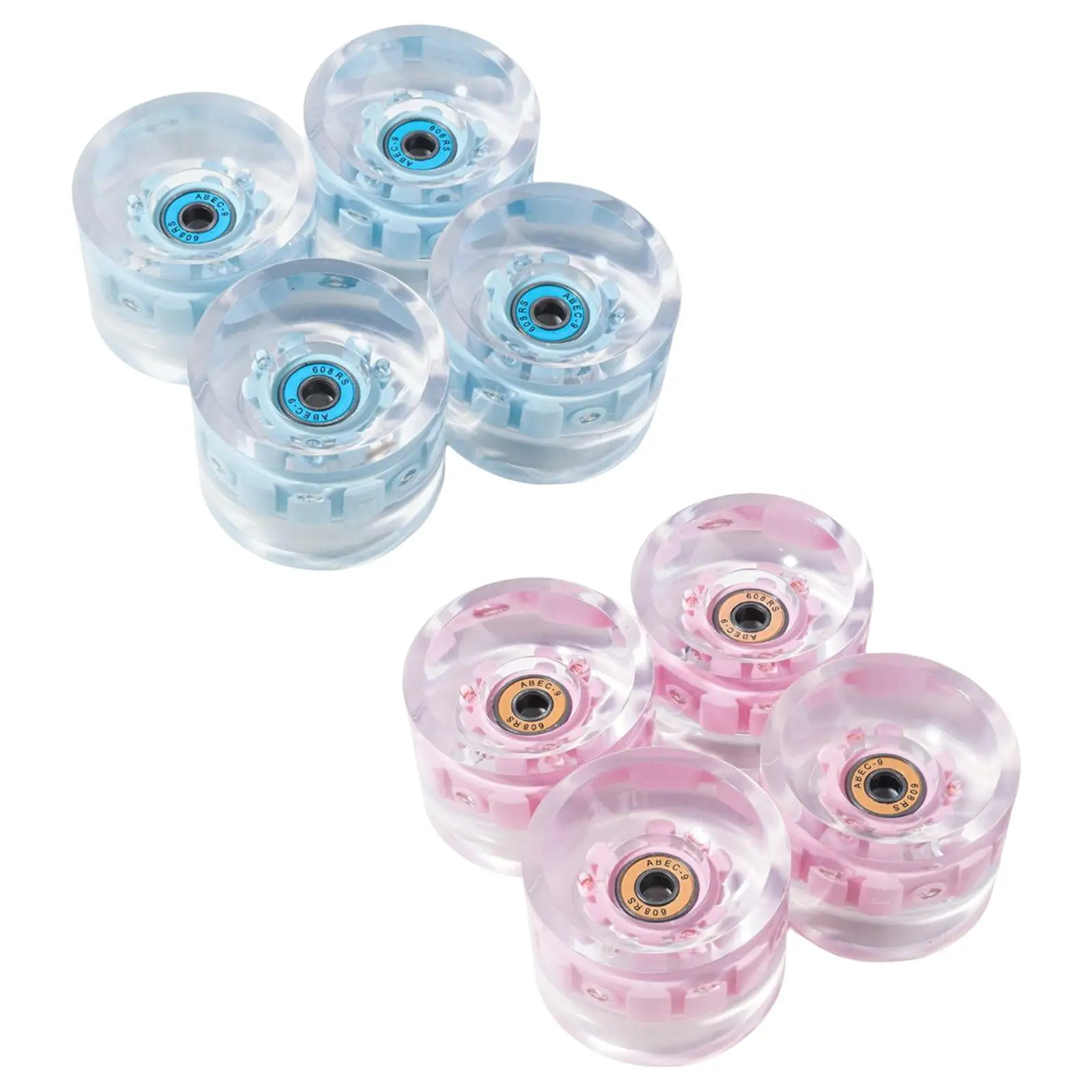 Skateboard Wheels with Bearings Replacement 78A with LED Light Luminous Roller Skate Wheels for Skateboard Longboard Indoor Park