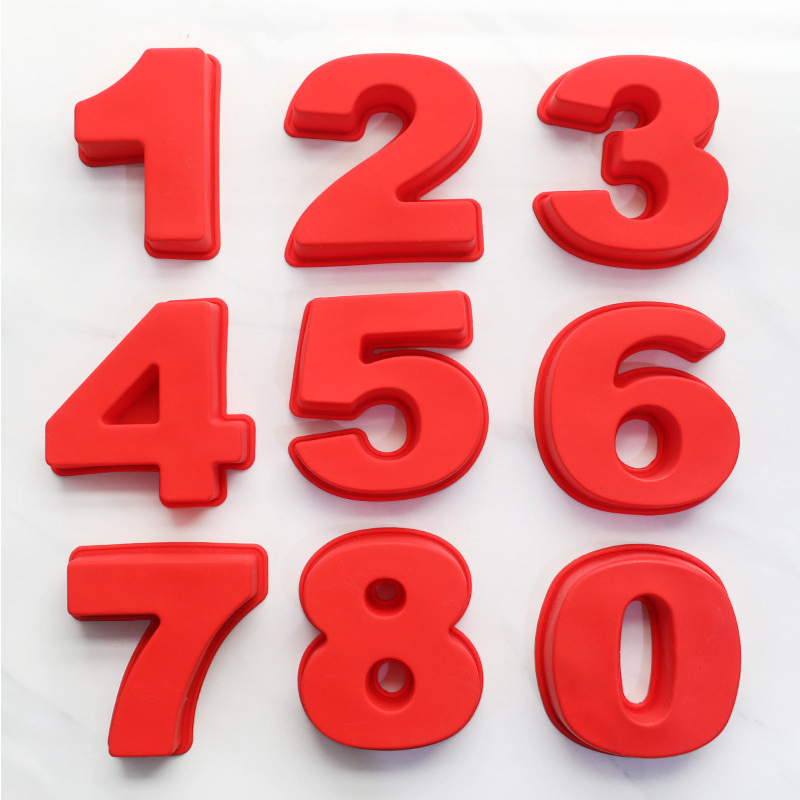 Description Picture 2 of item10 Inch Large Number Cake Mold/Pan with 0/1/2/3/4/5/6/7/8 Silicone Fondant Number Mould for Cakes Decoration