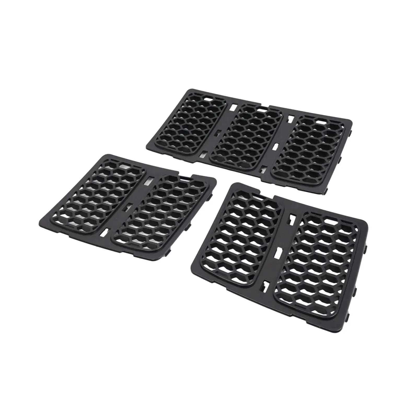 3 Pieces Honeycomb Grille Inserts Mesh Grill Durable 68143073AC Black Directly Replace Easy Installation Accessories