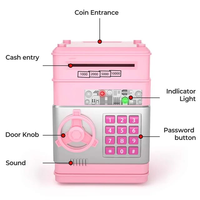 Distributeur de porte-monnaie pour enfants, tirelire électronique amusante  avec serrure, trésor d'argent, Atm, décoration de la maison - AliExpress