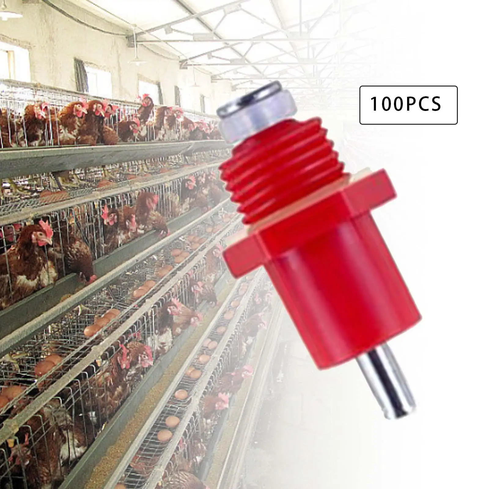 100 Pieces Automatic Poultry Water Nipple Drinker Screw in 360 Degree Water