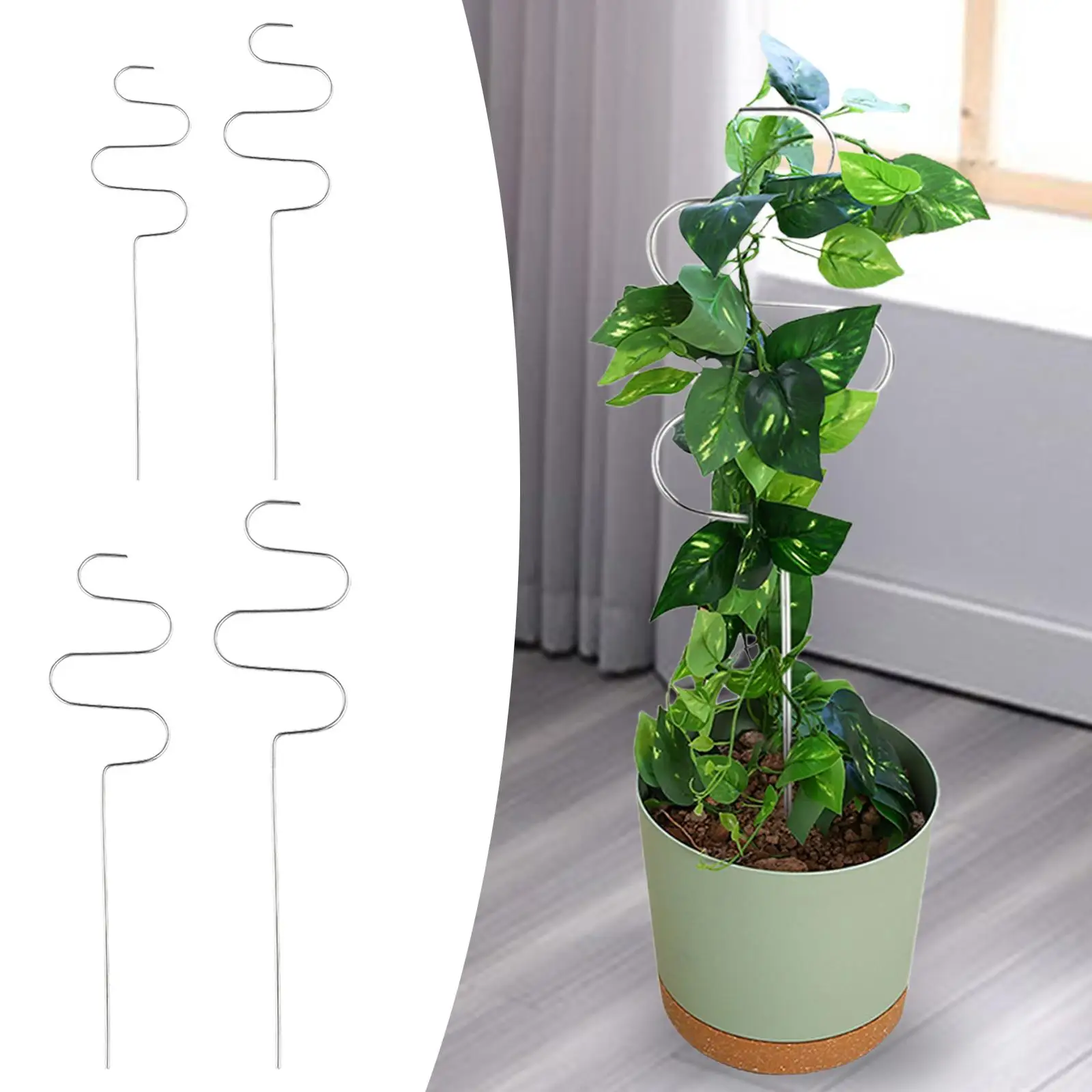 Set of 3 Decorative Plant Stake Flowerpot Decor Sturdy Long Lasting Metal Plant Trellis Plant Support Structures for Vegetable
