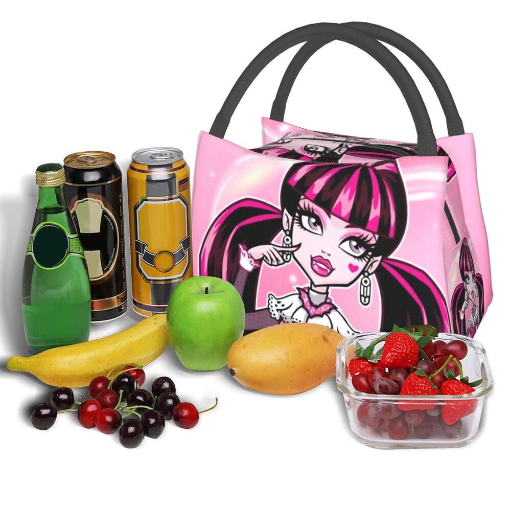 personalizado draculaura monster alta almoço saco feminino térmico isolado lancheira para escritório viagem frutas saco de armazenamento fresco