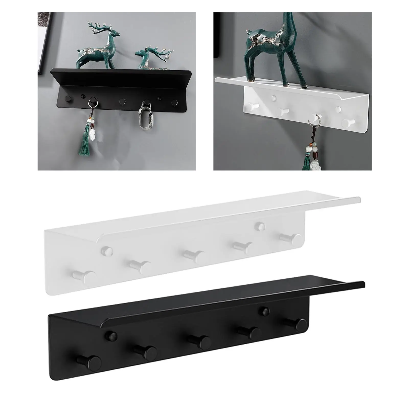 Key Hook Key Organizer Rack Key Hanger with Shelf Hooks Holder for Living Room Porch