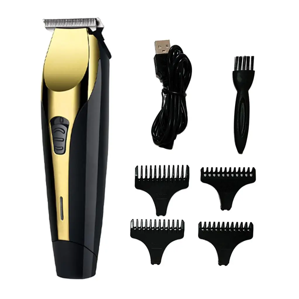 USB Electric Hair Clippers Mens Beard Trimmer w/Limit Comb for Barbers