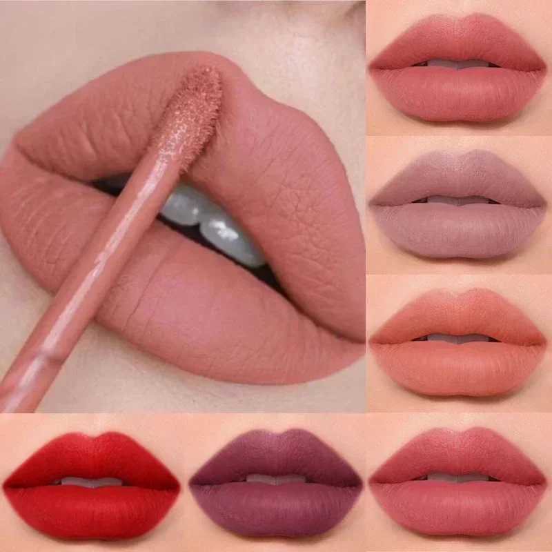 Best of Waterproof Liquid Lipstick 12 Colors Matte Nude Lip Gloss Brown Pigment Dark Red Lasting Velvet Lipstick Women Makeup Lip Glaze Reviews & Tips - Image 2