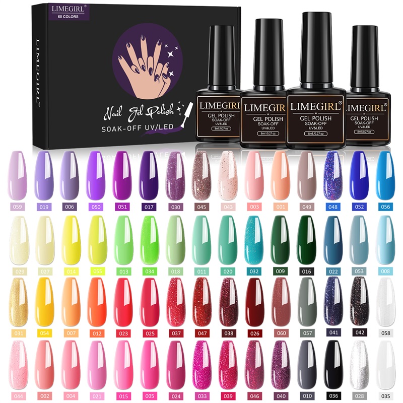 Best of Limegirl Gel Nail Polish Set Kit Pink Glitter Popular Spring 60 / 40 / 24 Colors Semi Permanent UV Led Gel Varnish Soak Off Nail Reviews & Tips