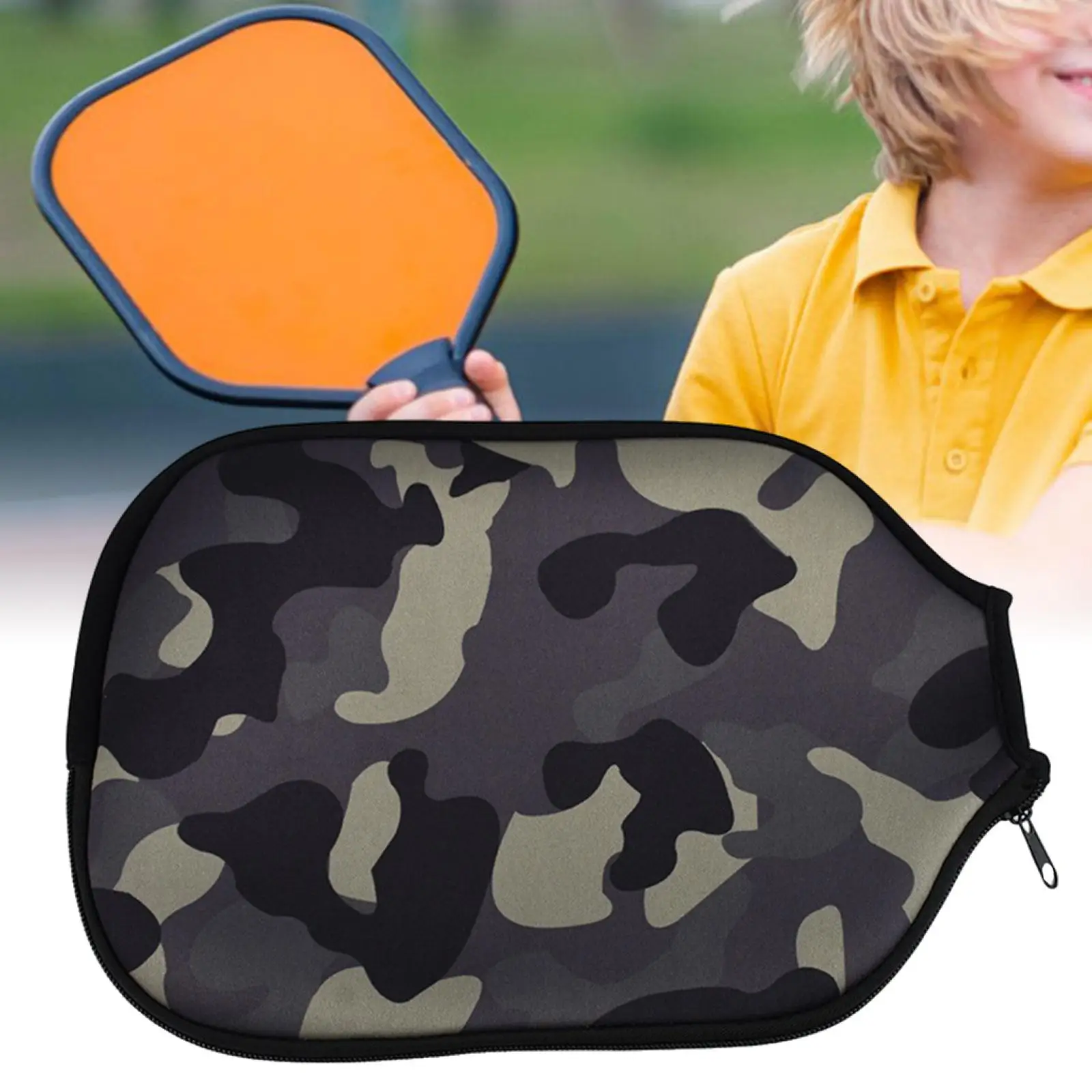 Pickleball Racket Cover Zipper Closure Waterproof Holder Protective Pickleball Racket Cover for Practice Outdoor Sports Training