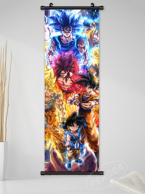 Dragon Ball PVC Wall Sticker, Goku, Sayajins, pintura quebrada realista,  desenho animado de quarto infantil