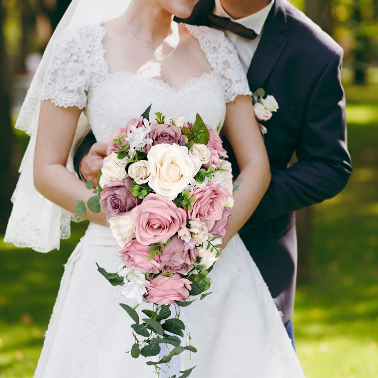 Artificial Bouquet Backdrop Decorative Romantic Multipurpose for Engagement Photographic Props Anniversary Valentine`S Day Bride