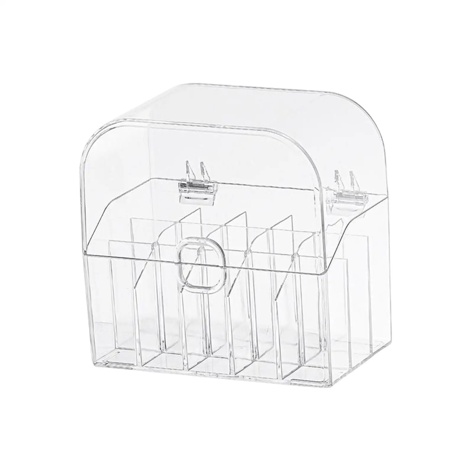 Transparent Lipstick Organizer Case with Lid 15 Compartments Durable Dust Proof for Bathroom Dresser Organizer ,Clear Waterproof