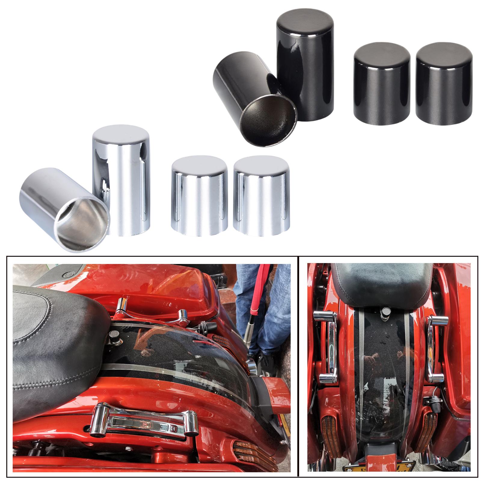 4x Chrome Docking Hardware Covers Aluminum Alloy Decoration Moto Accessory Fit for Harley Street Glide 2009-2021