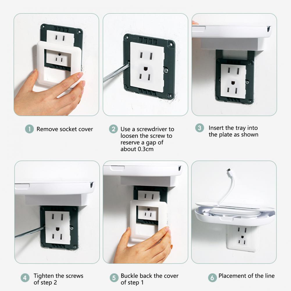 Настенный держатель для розетки, устойчивая к нагрузке, нескользящая  приставка, настенная полка для роутера, левая подставка для розетки,  ежедневное использование | AliExpress