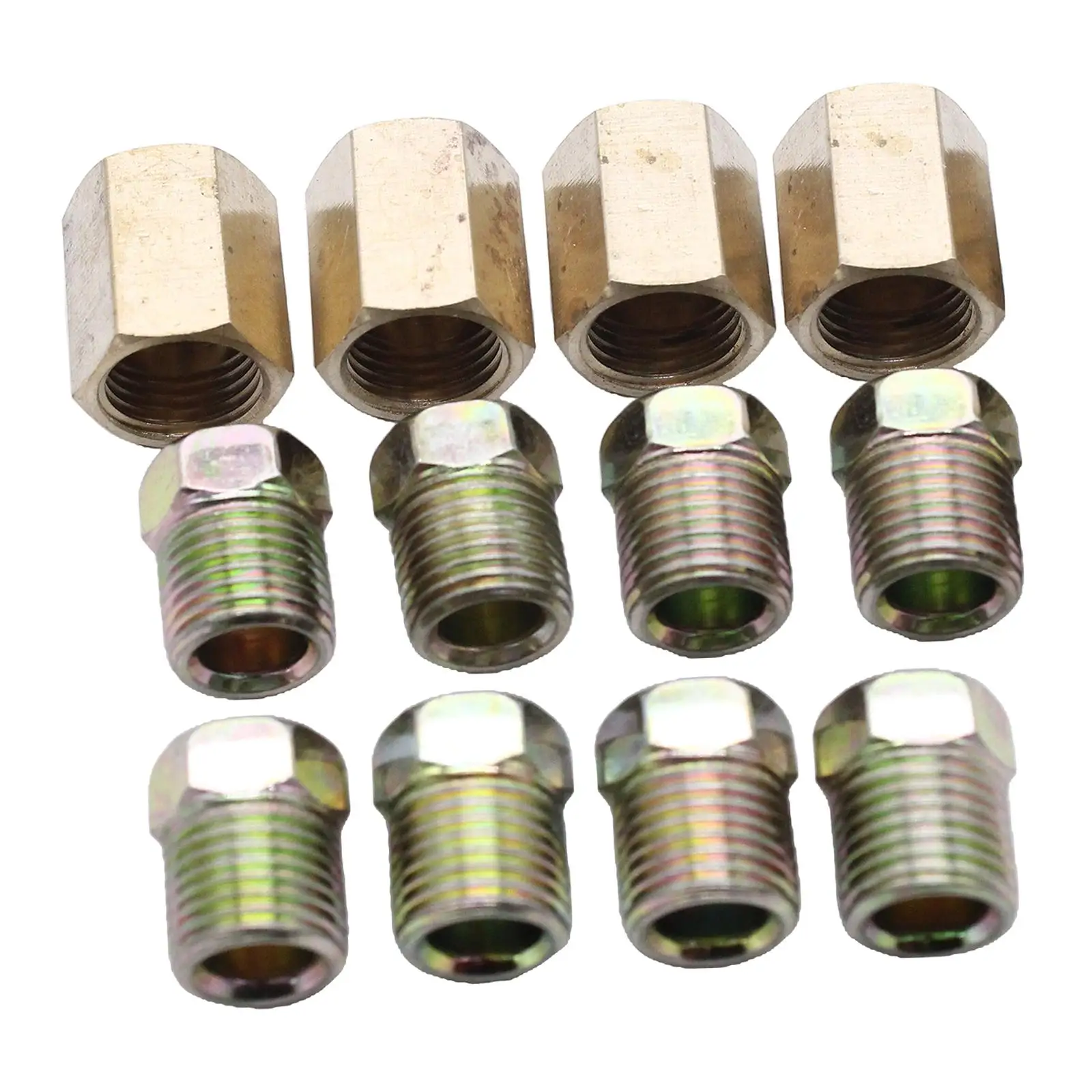 1/4 inch Brake Line Connector Fittings Brass Unions 7/16-24 Inverted Motors Parts