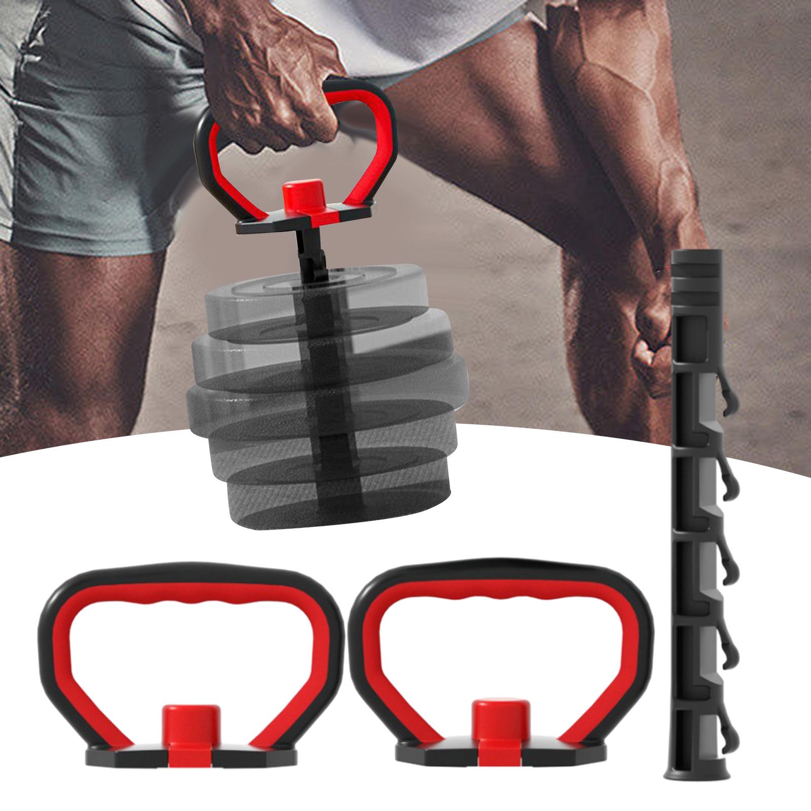 Kettle Bell Grip Handle Adjustable Dumbbell Grip with Base Non-slip Strength Training Exercise Fitness for Plates Weights