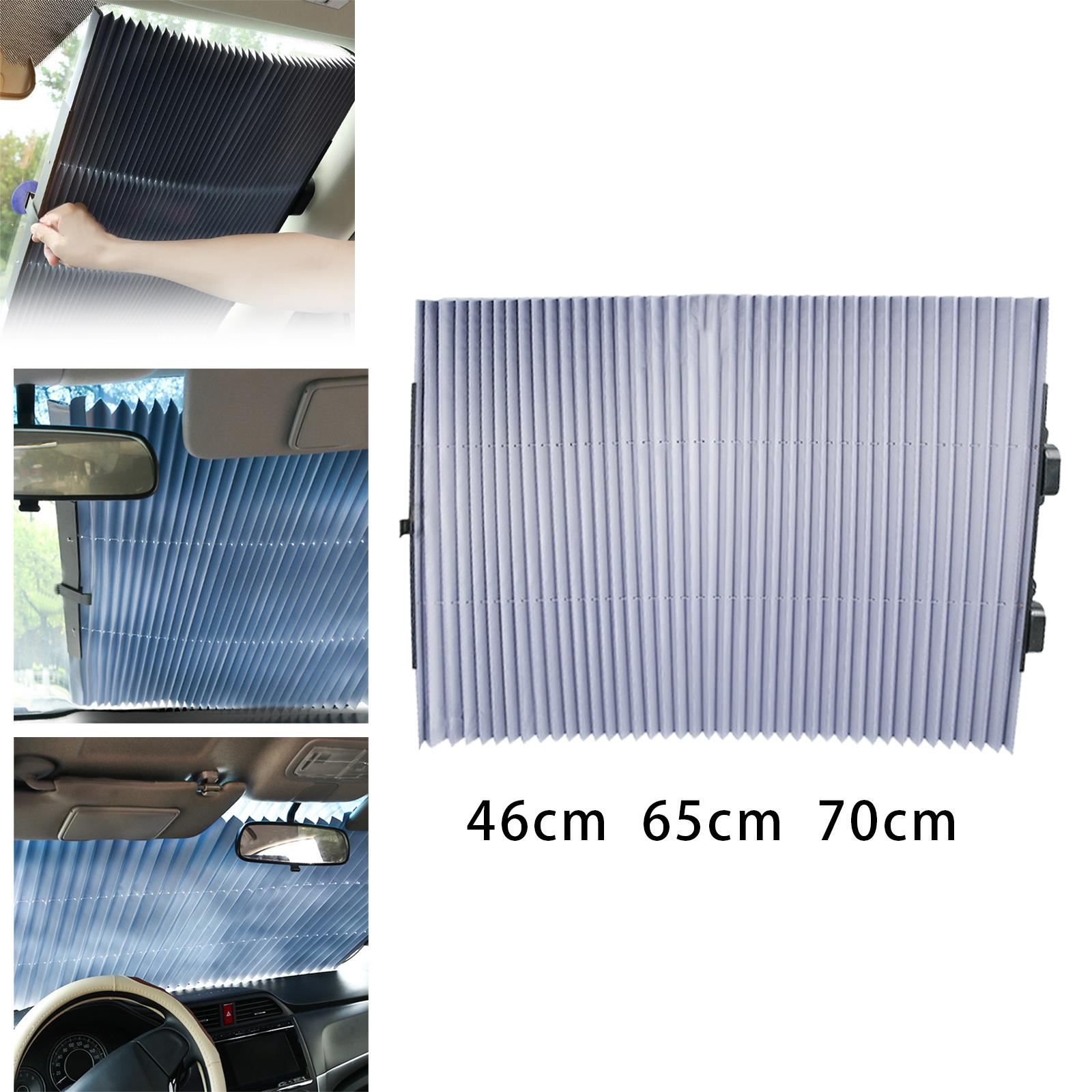 Windshield Sun Shade Durable Suction Power Adjustable UV Protect with Suction Cups Sun Visor Sunshade Curtains for All Cars