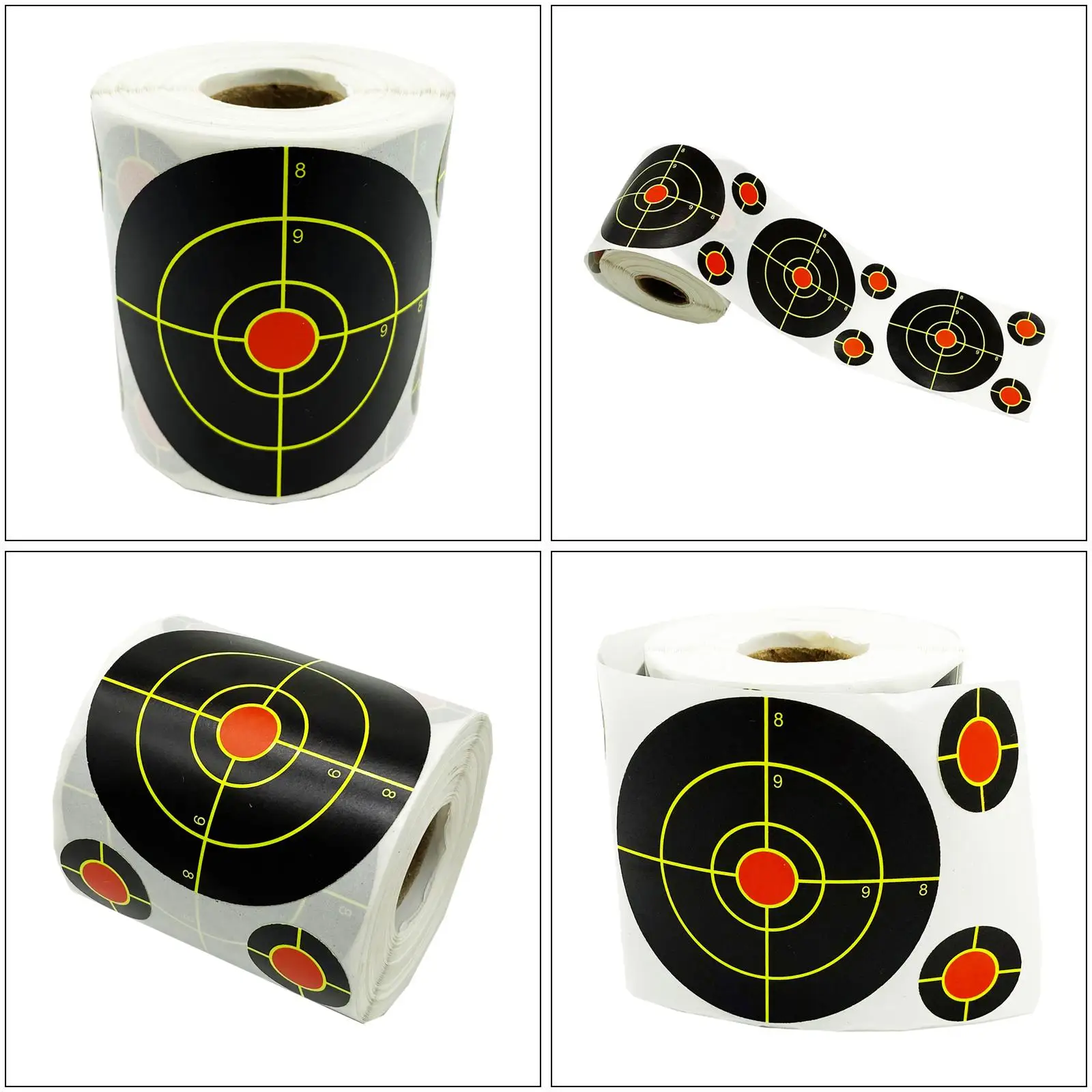 Round Shooting Targets Paper Sticker Splatter Reactive Adhesive Paste High Visibility Paper Target for Archery Garden Bow Arrow