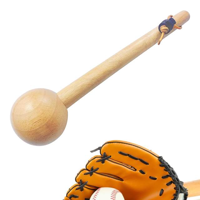 Marteau De Mise En Forme Pour Gant De Baseball - Bois D'hévéa, 31x6.8 Cm, Avec Boucles Et Corde