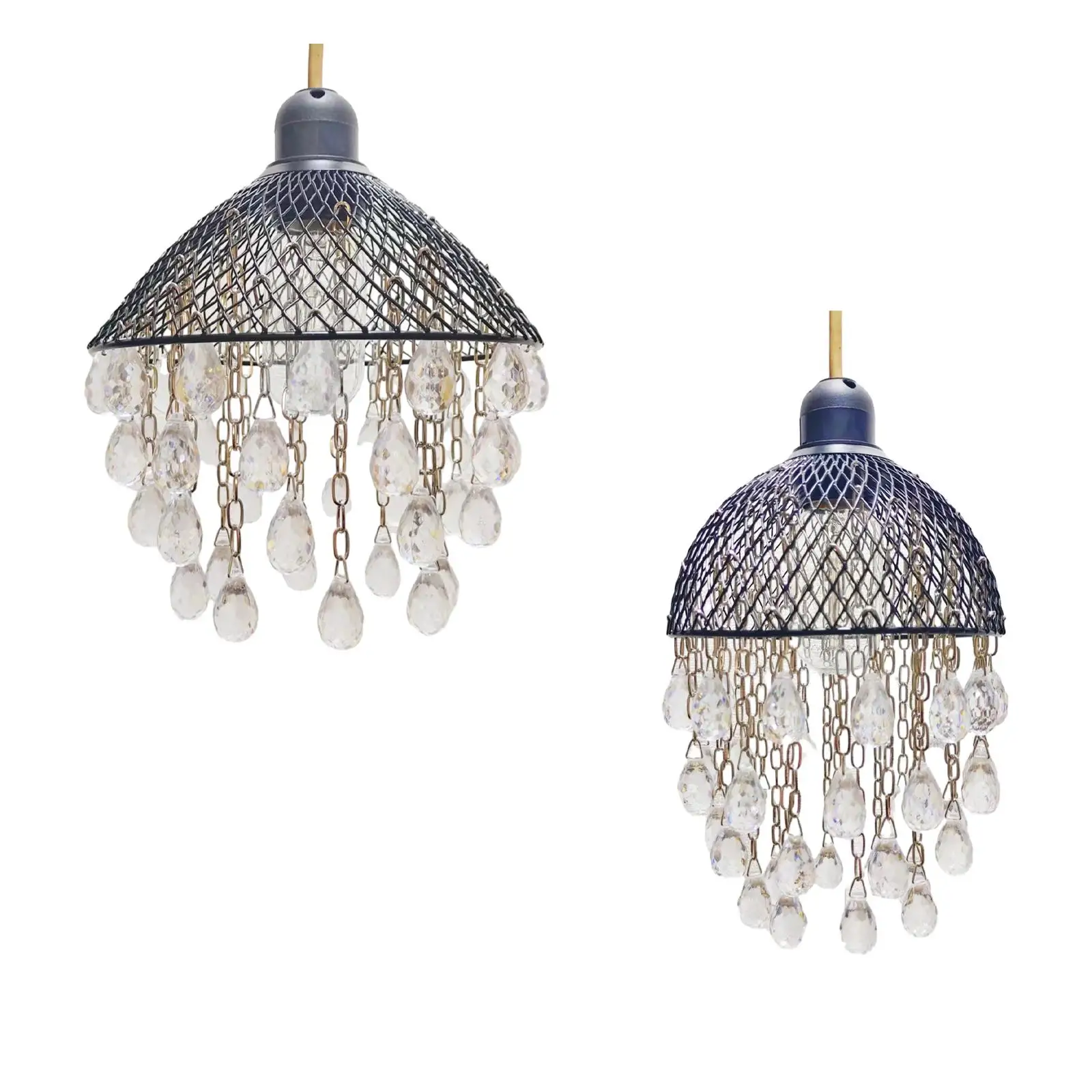 Beaded Lampshade Acrylic Chandelier Shade Modern Beaded Hanging Chandelier Shade for Bedroom Hallways Living Rooms Wedding Party