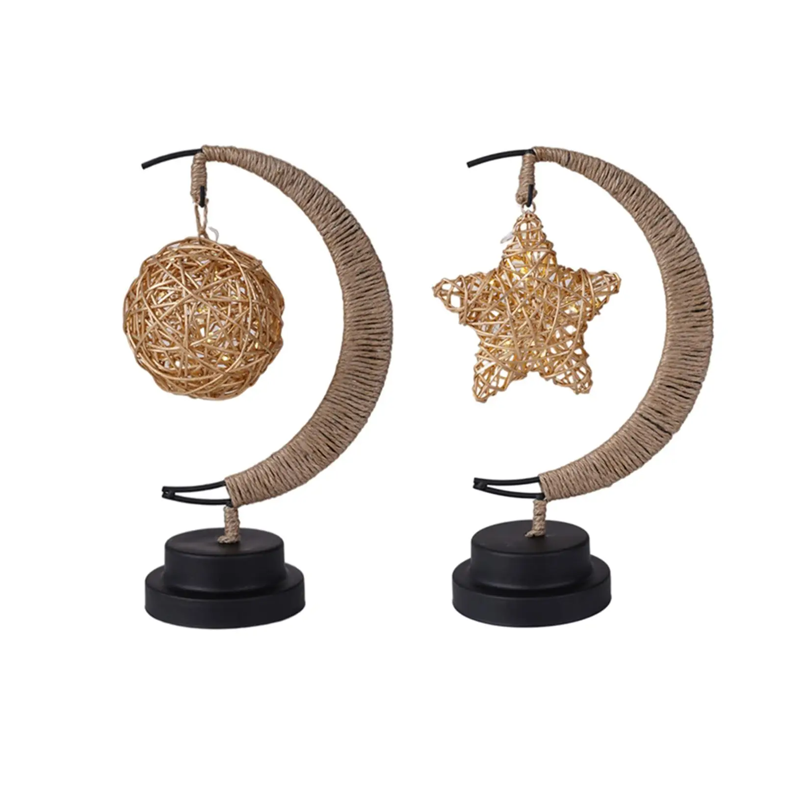 Five-pointed Star Wishing Ball Moon LED Night Lights Bedroom Living Room Bedside Table Lamp Gifts For Party Wedding Decoration