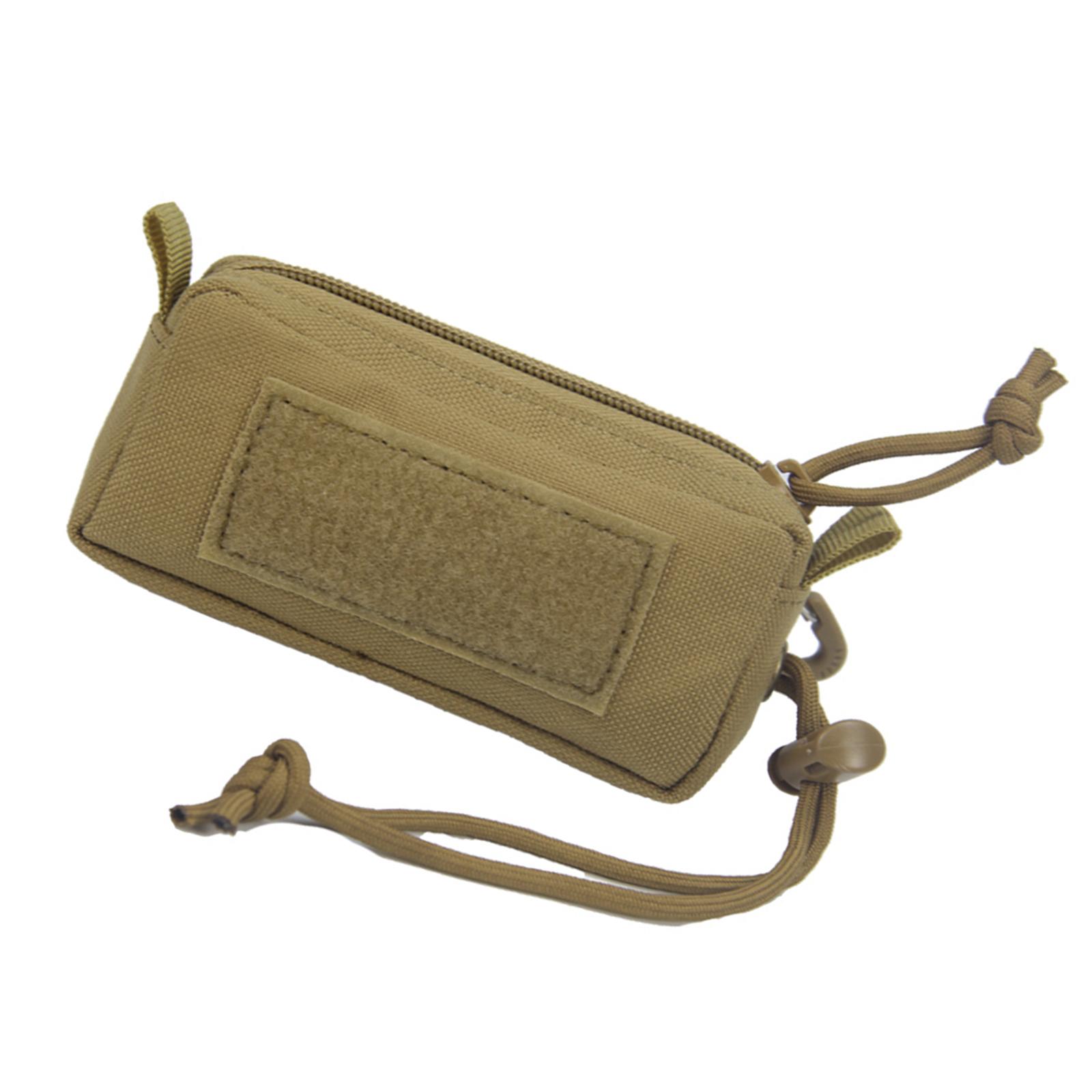 Portable Waist Bag Pack Zipper Multi Functional Nylon Keyring Utility Gadget Organizer Bag for Remote Key Fob Travelling Coins