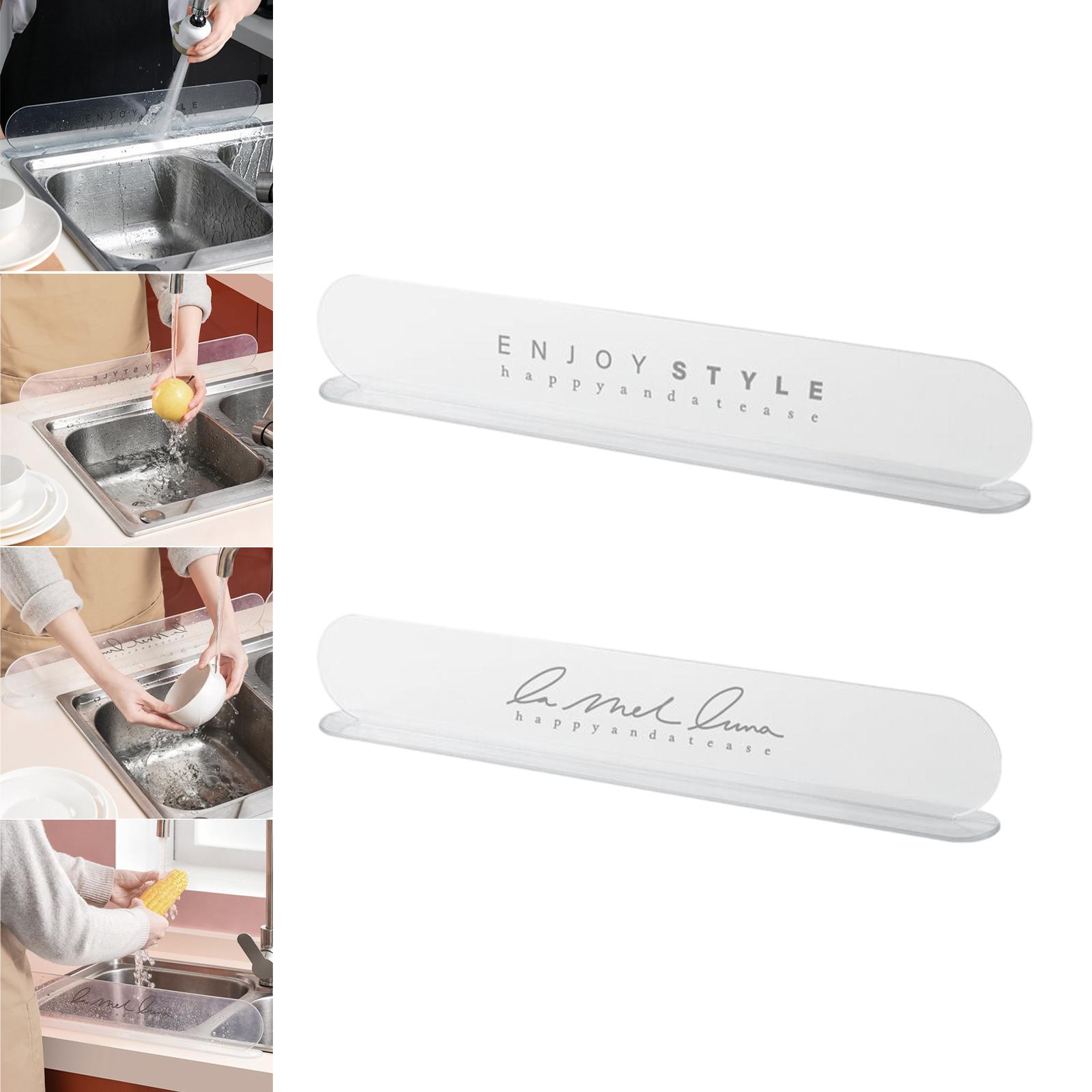 Sink Water Splash Guard Portable Easy Clean Water Splatter Removable Home Anti-Water Board for Countertop Kitchen Bathroom