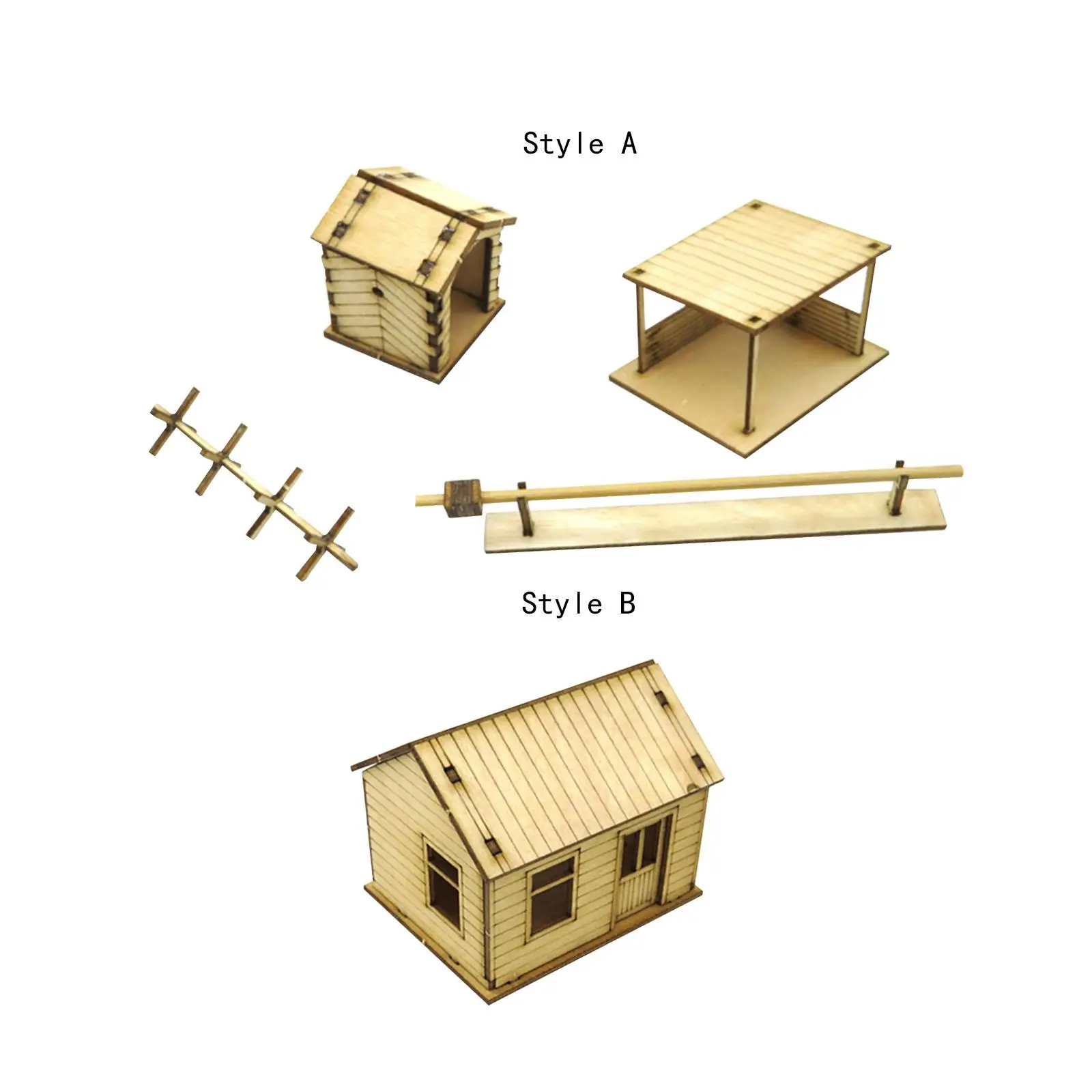 Wooden Model Kits DIY Painting DIY Crafts Handmade 1/72 European Building Model Kits for Micro Landscape Accessory Decoration