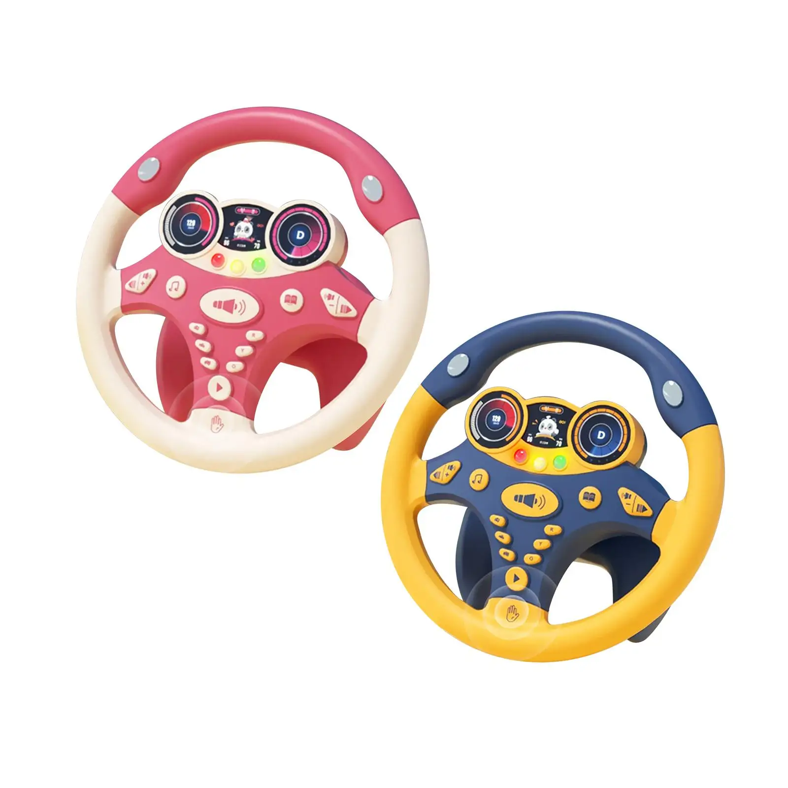 Toddlers Simulation Steering Wheel Toy Portable Pretend Play Toy Early Education Toys with Music Pretend Driving Toy for Kids